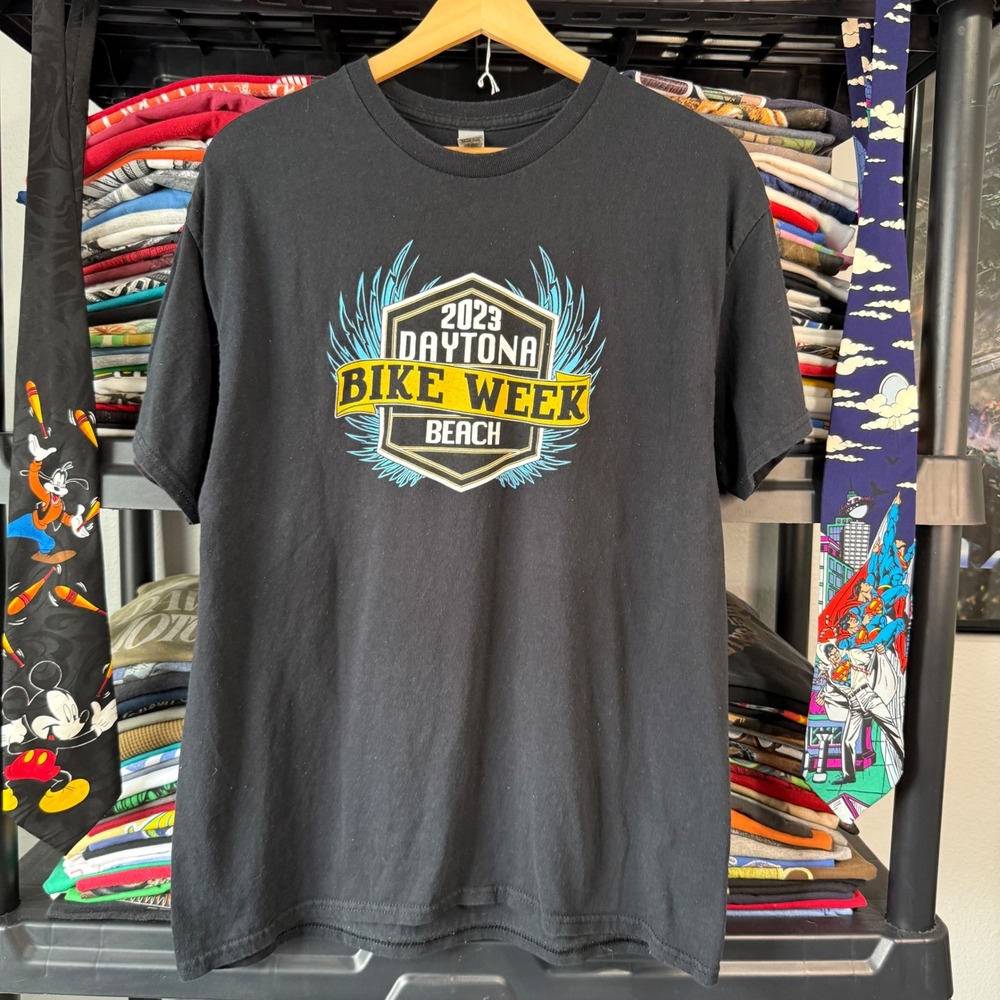 2020s Black 2023 Daytona Bike Week Beach Graphic T-Shirt Large